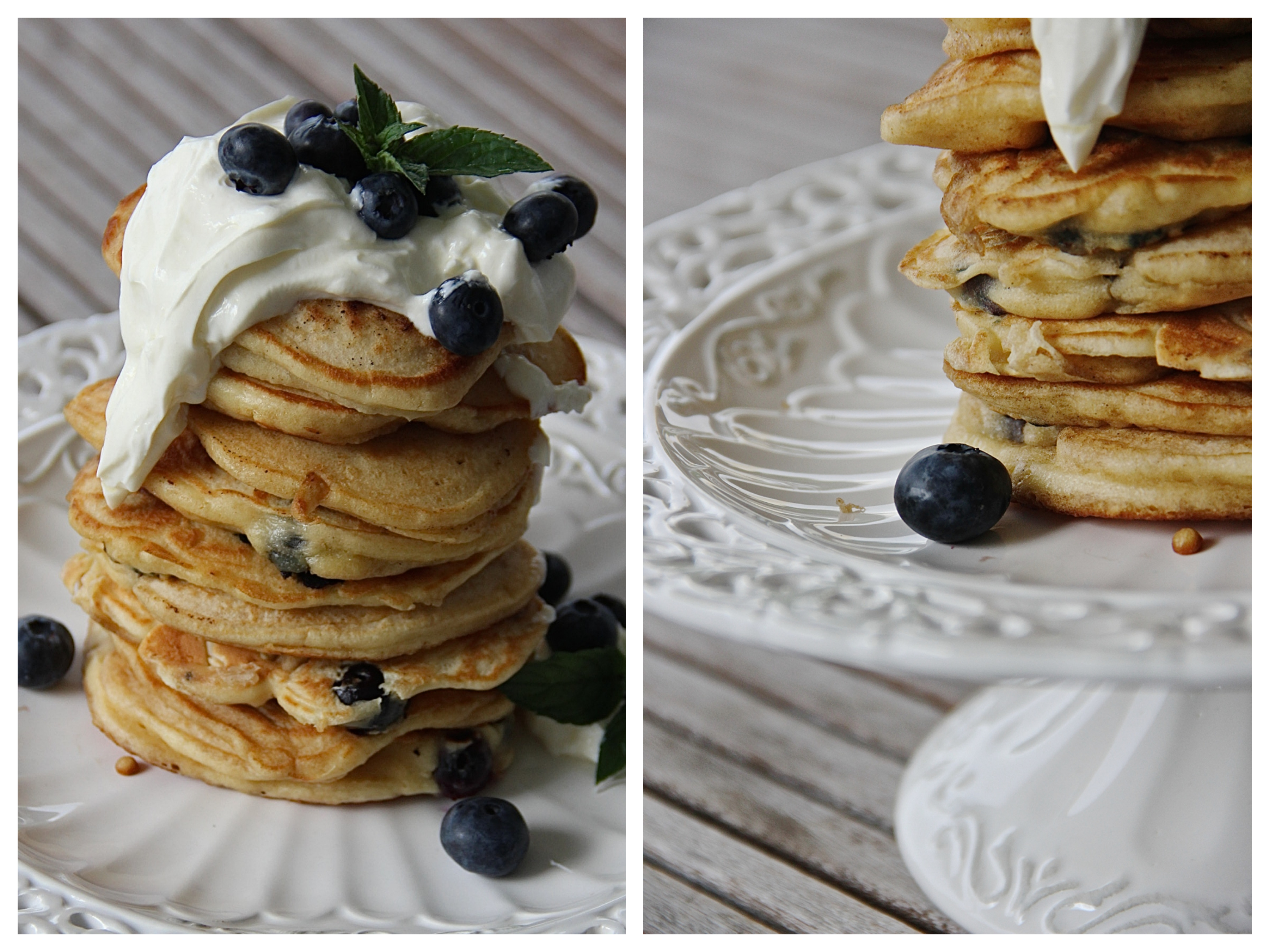 Heidelbeer Pancakes mit Ricotta und Sour Cream Topping   Emma's ...