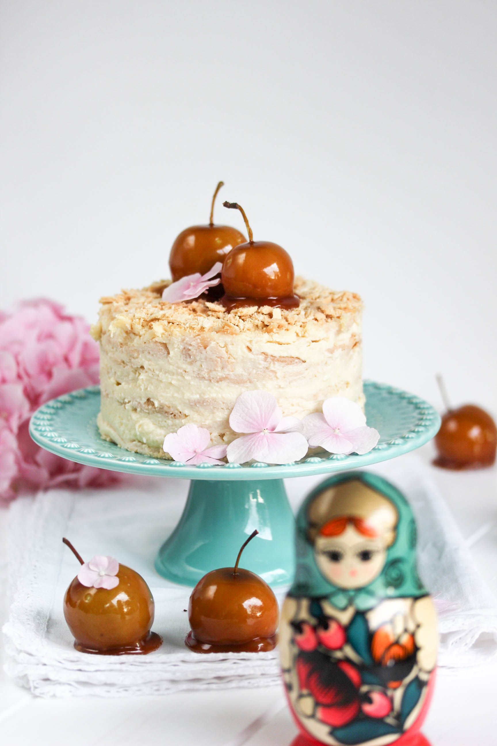 5x Mini Erdbeer-Creme Napoleon Kuchen Puppenhaus  ZP 