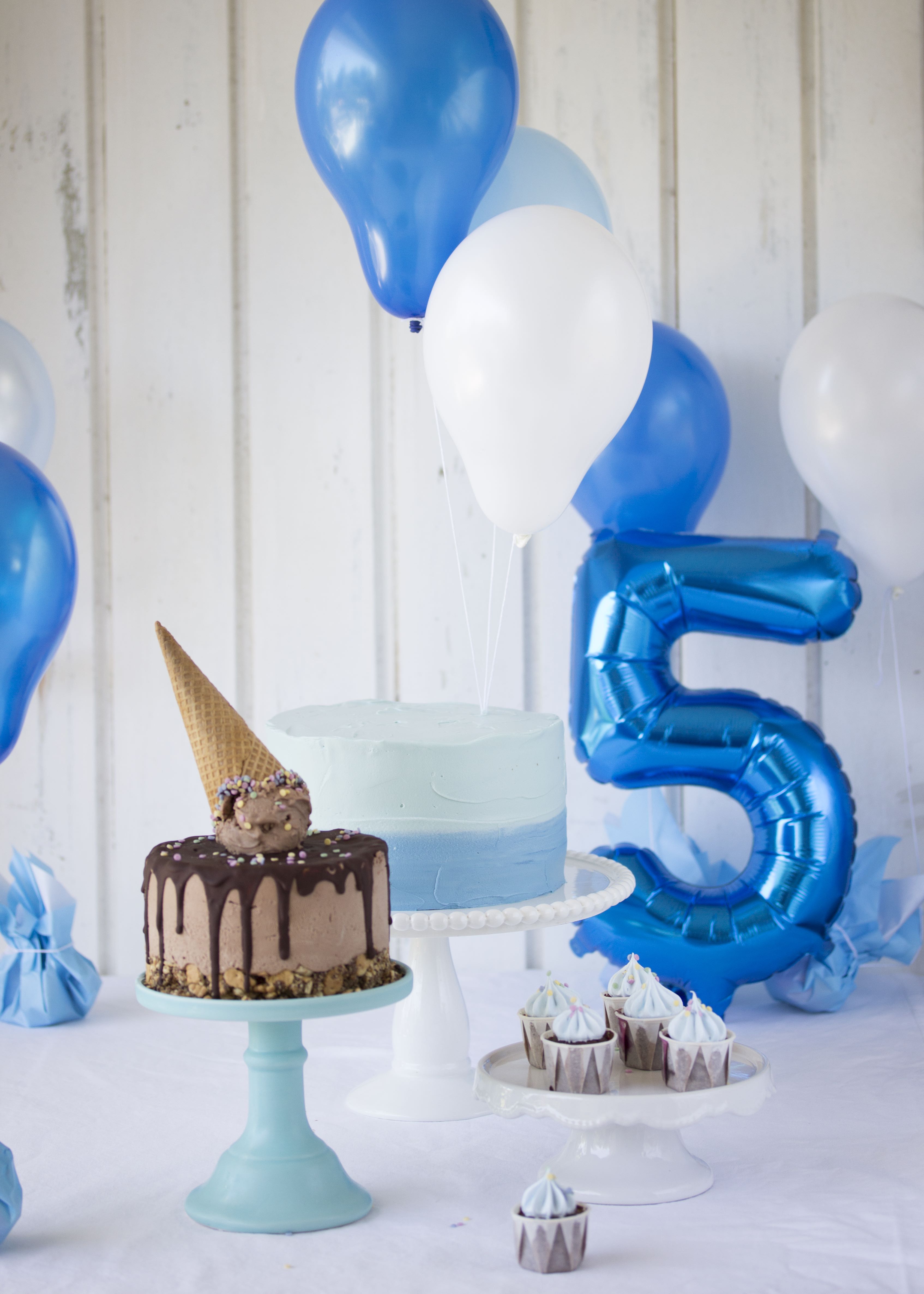 Sweettable in blau zum 5. Geburtstag