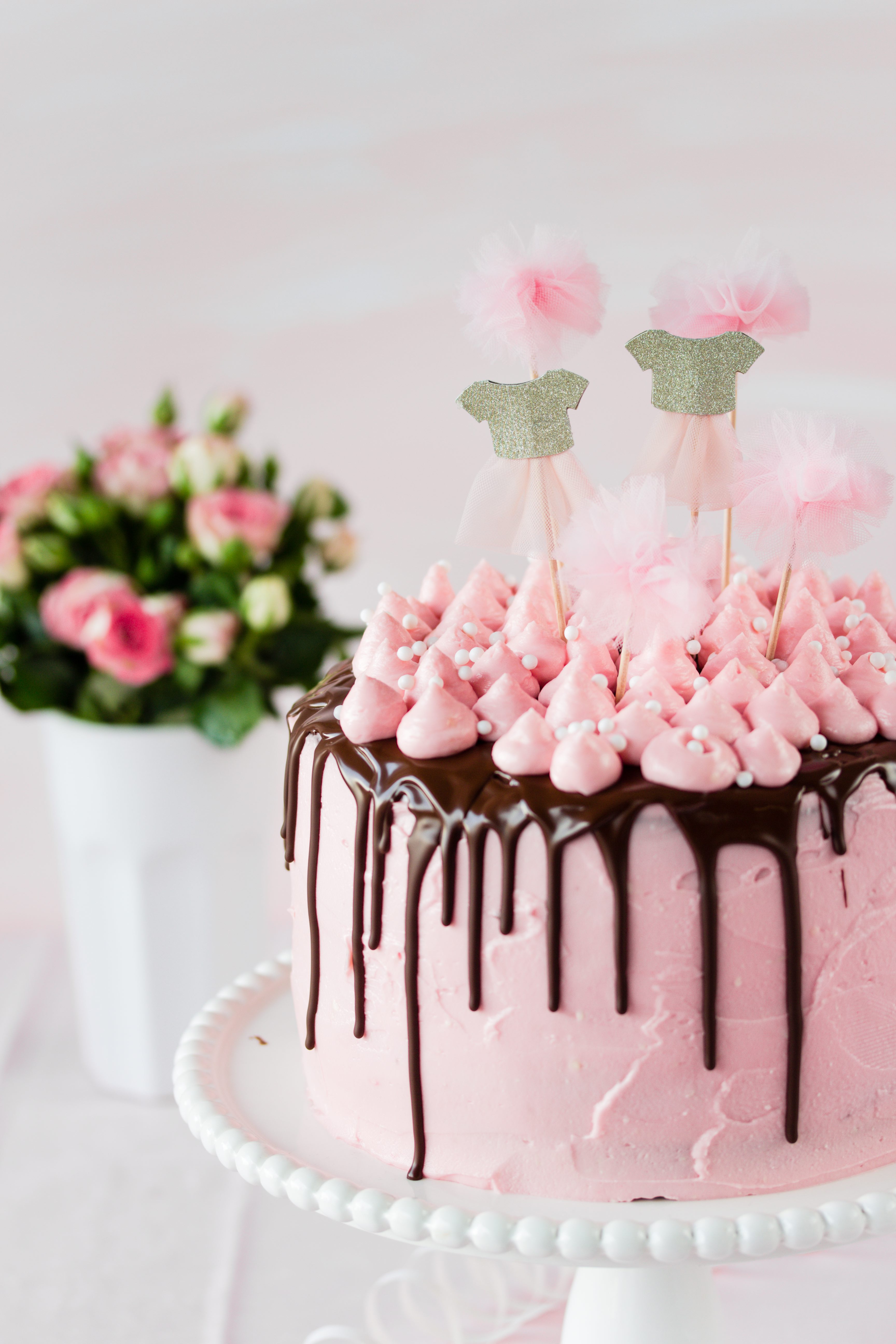 Rosa Mädchen Torte Rezept Geburtstag backen Drip Cake Ballerina #Torte #backen #dripcake #ballerina #cake | Emma´s Lieblingsstücke