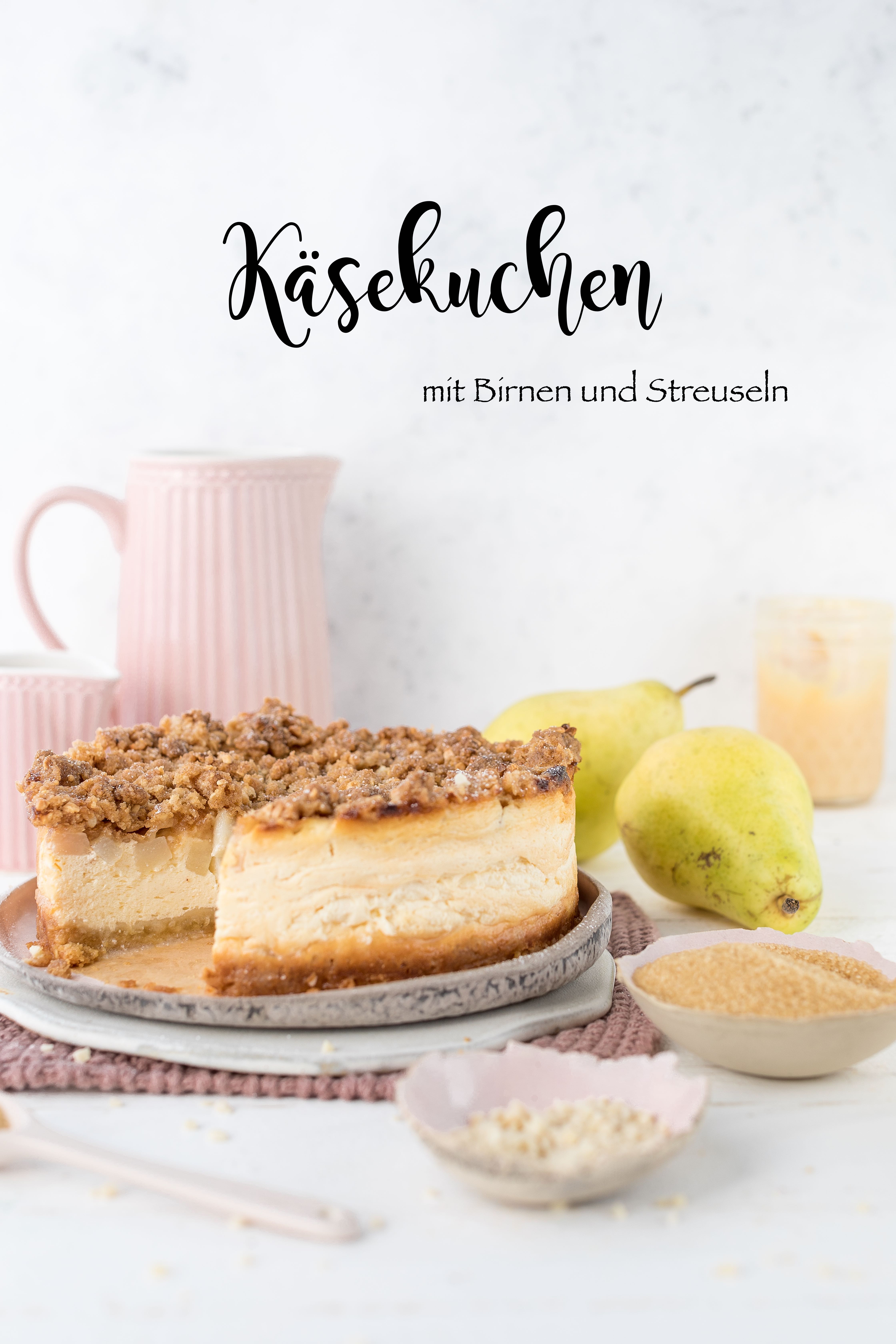 Rezept Käsekuchen Birne Streusel #einfach #käsekuchen #herbst #birne #backen