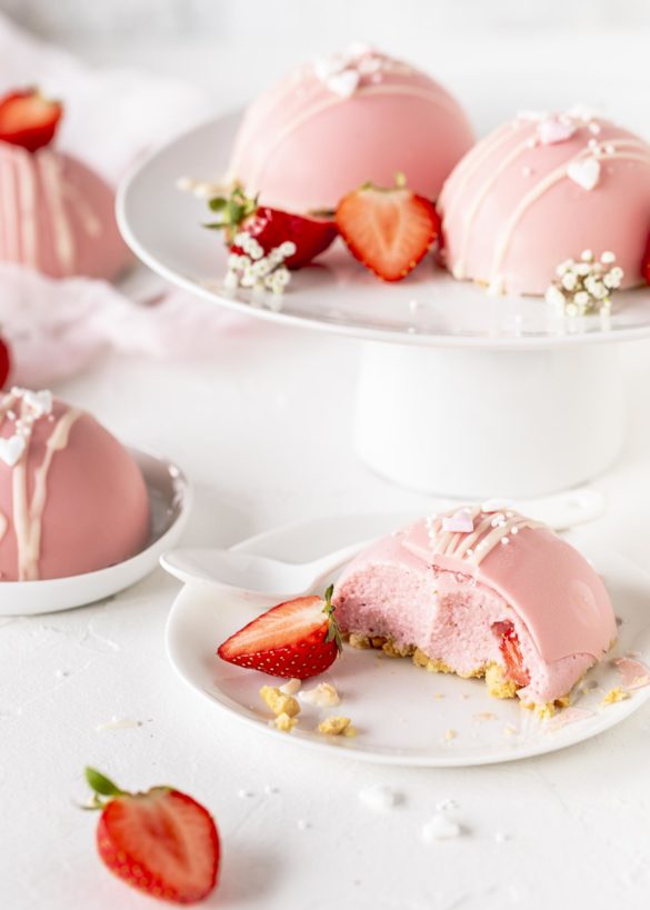 Erdbeer Joghurt Kuppeltörtchen zum Muttertag ohne backen Emmas Lieblingsstücke