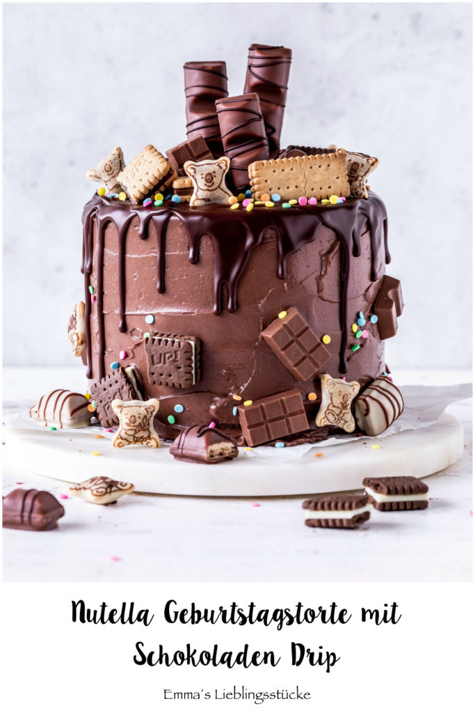 Nutella Schokoladen Drip Cake Rezept Geburtstagstorte Torte Candy backen Baiser Meringue Birthdaycake chocolate #dripcake #nutella #backen #geburtstag #torte #cake | Emma´s Lieblingsstücke