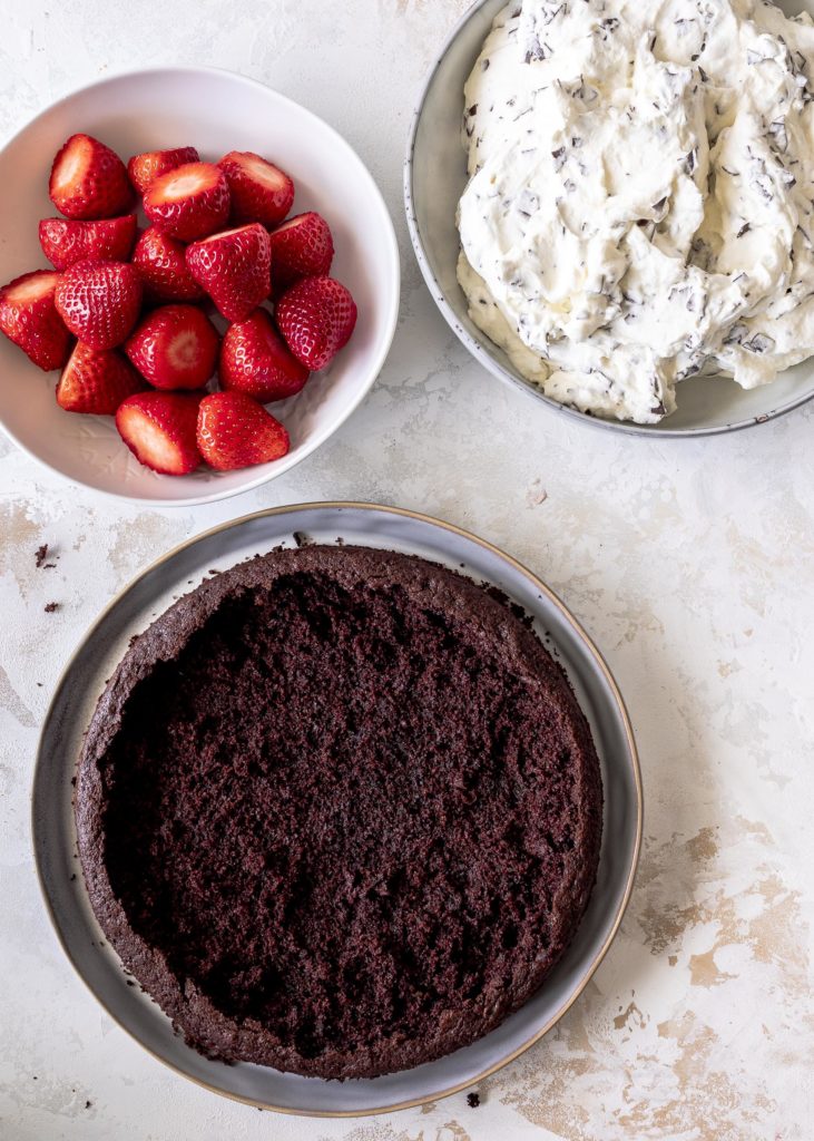 Maulwurfkuchen mit Erdbeeren Kuchenklassiker backen Schokoladenkuchen Emmas Lieblingsstücke