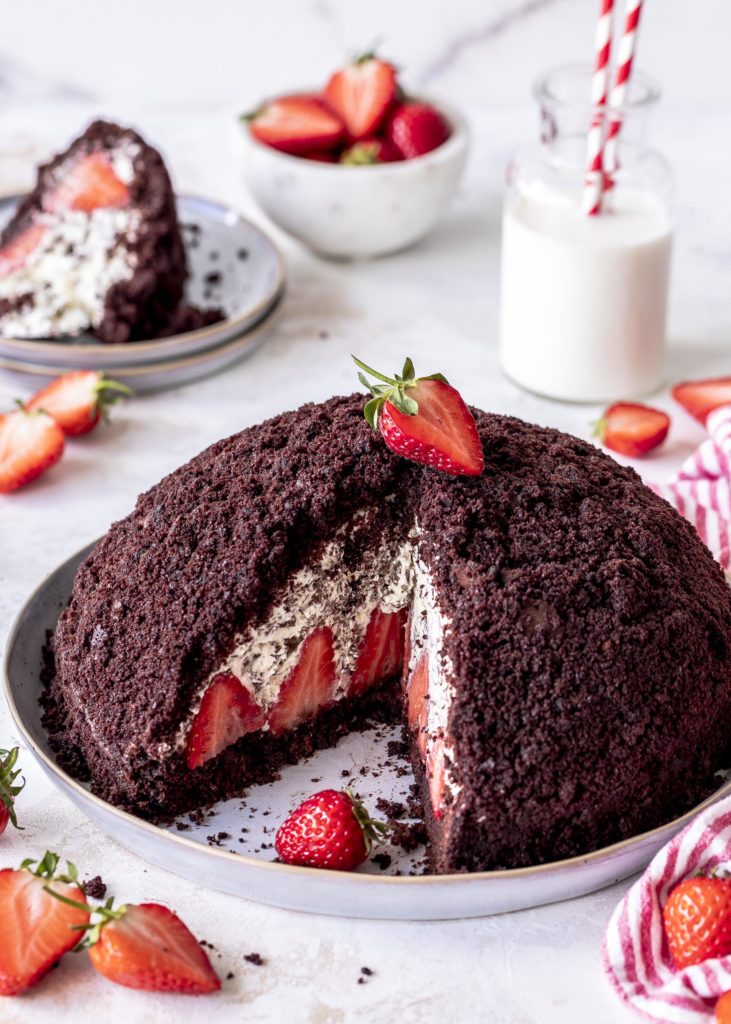 Maulwurfkuchen mit Erdbeeren Kuchenklassiker backen Schokoladenkuchen Emmas Lieblingsstücke